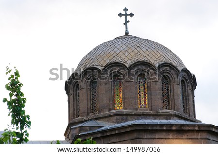 Cupola of the Russian Orthodox Church of the Nativity of Virgin Mary in Vanadzor, Armenia