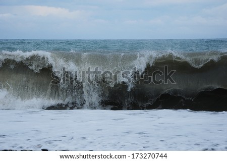 Stormy waves on the Black Sea