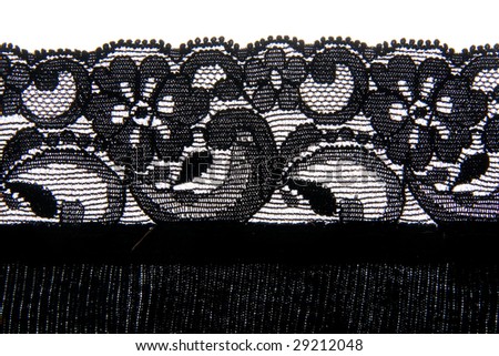 Close-up of a lovely bit of black lace, good for textures and backgrounds.