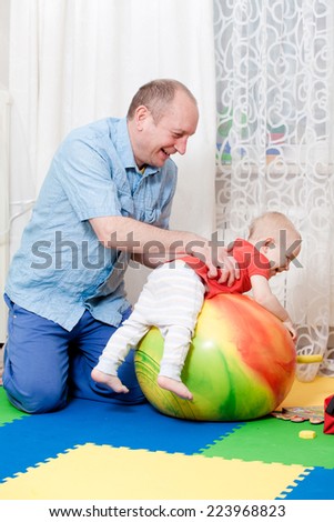 baby plays in a nursery