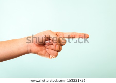 Hand pointing right concept