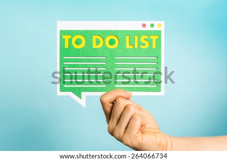Hand showing To-do list or pending task, Checklist. Blue background.