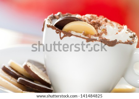 Sweet Cappuccino with hazelnut cream, chantilly and chocolate