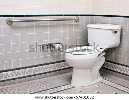 Grab Bars  Bathroom on Handicap Bathroom With Grab Bars And Ceramic Tile Stock Photo 67401832