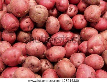 red potatoes bin make a vegetable background