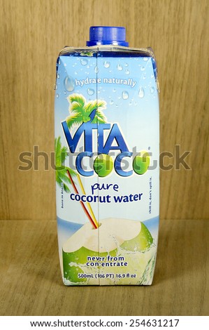 SPENCER , WISCONSIN,  February, 21, 2015  Bottle of Vita Coco Coconut Water. Vita Coco was founded in 2005