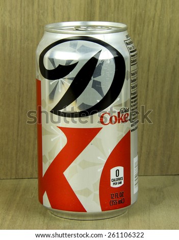 SPENCER , WISCONSIN, March, 16, 2015  Can of Diet Coke. Diet Coke is a product of Coca-Cola founded in 1886