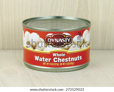 SPENCER , WISCONSIN, April, 25, 2015    Can of Dynasty Water Chestnuts. Dynasty is a leading food company based in Hong- Kong