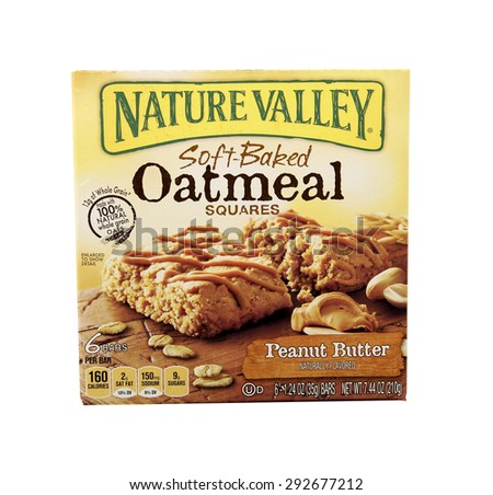 SPENCER , WISCONSIN, July, 2, 2015  Box of Nature Valley Oatmeal Squares  Nature Valley is owned by General Mills Inc. and was founded in 1866