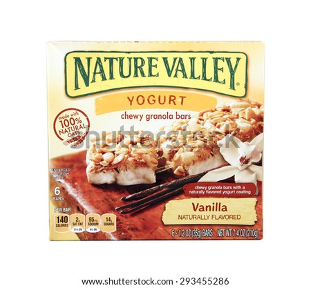 SPENCER , WISCONSIN, July, 5, 2015  Box of Nature Valley Yogurt Squares  Nature Valley is owned by General Mills Inc. and was founded in 1866