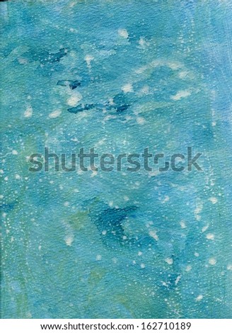 Blue Painted 1, textured painted turquoise abstract canvas suitable for a background or texture.