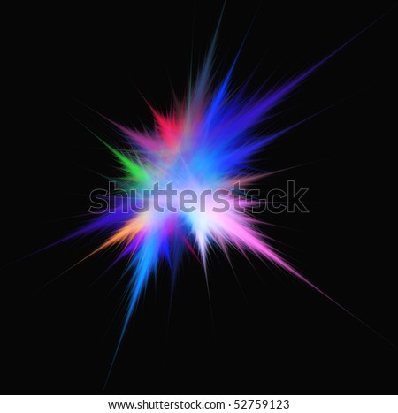 stock photo Fractal rendering of a beautiful abstract color splash