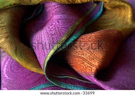 Closeup of silk scarf