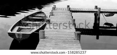 A Black and White shot of Row Boat