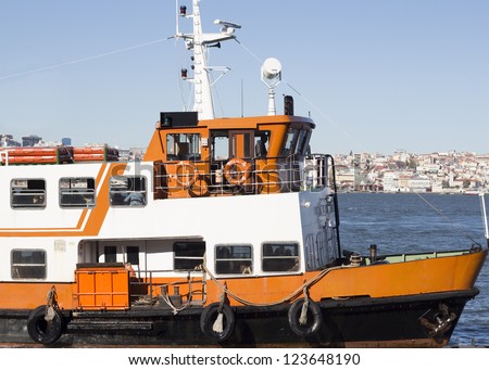 Typical passenger transportation boat of Lisbon \