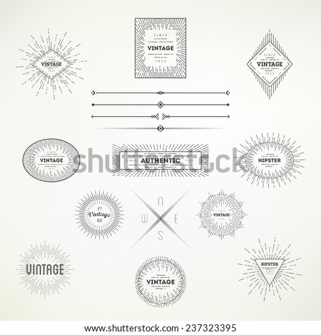 Collection of vintage abstract decorative elements for your design Hipster labels for poster advertising signs banner creations Collection of vintage abstract decorative elements for your design Hipster labels for poster advertising signs banner creations