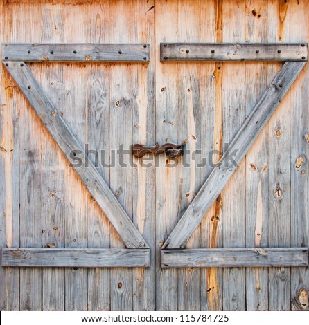 detail of wooden barn door