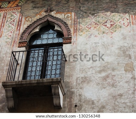 old window in the Venetian style