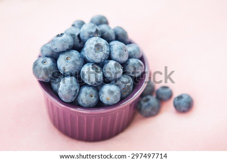 Bowl of fresh blueberries. Organic super food in a bowl concept for healthy eating and nutrition.