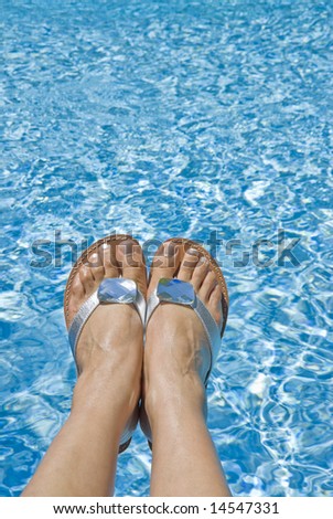 Feet over the Swimming Pool