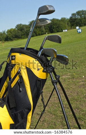 Golf Bag on the Driving Range