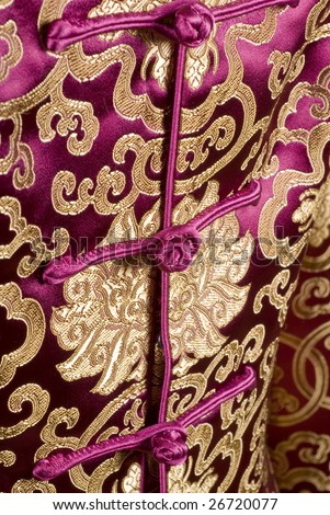 Closeup of Chinese Traditional Satin Top