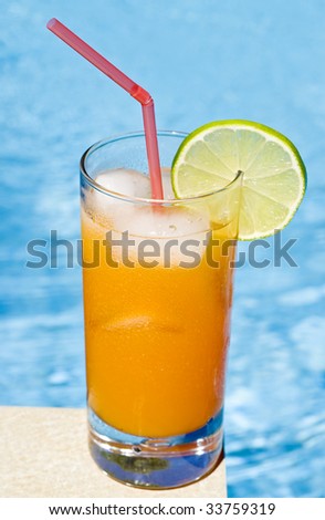 Mango Cocktail by the Pool