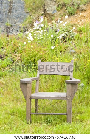 Wooden Chair by the Hill Side