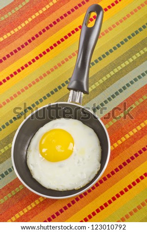 An Egg Sunny Side Up in a Small Frying Pan