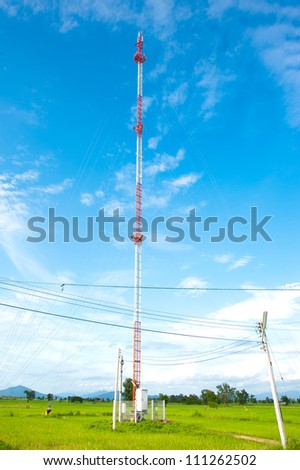 Stanchion.Phone tower signals.