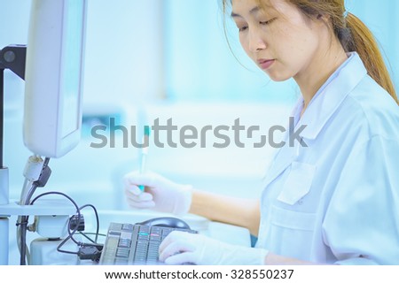 asia women working in laborytory at hospital