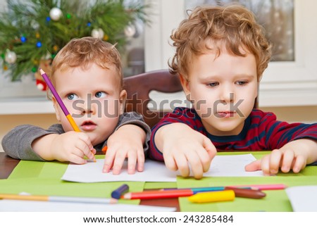 Cute drawing siblings