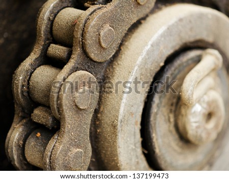 Part of hydraulic system of a  tractor(close up image)