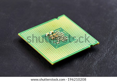 CPU isolated on black background.