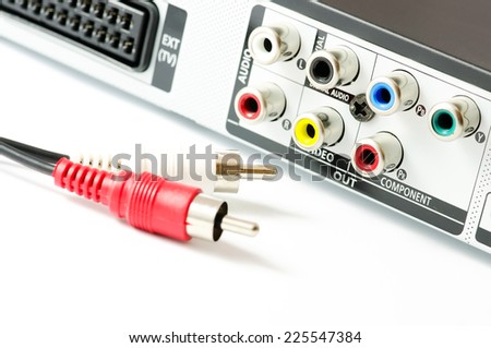 DVD player audio connectors.