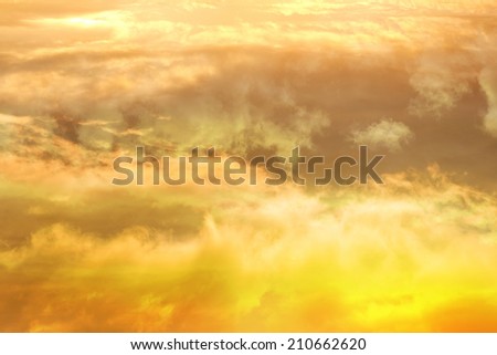 sky with dramatic clouds and sun light  on the wall texture