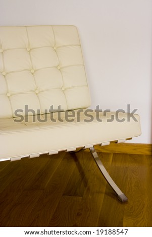 Barcelona chair on a oat wooden floor