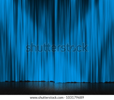 Blue Curtain Stage Background