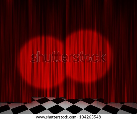 Red Curtain Spotlight Stage Background