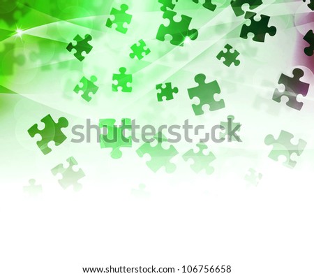 Green Abstract Puzzle Background