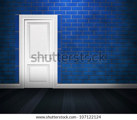 Door in the Blue Brick Wall
