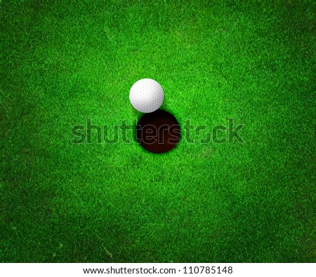 Ball near Hole Golf Background