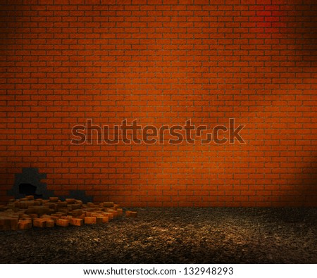 Orange Brick Backyard Background