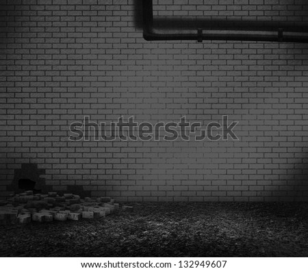 Gray Brick Backyard Background