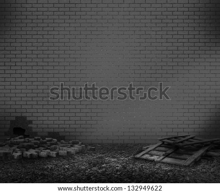 Gray Brick Backyard Background