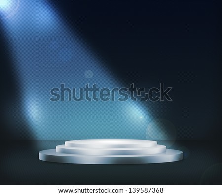 Podium Spotlight Blue Background
