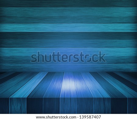 Blue Wooden Stage Background