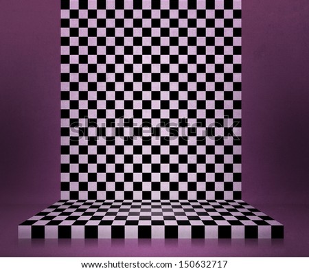 Chessboard Stage Violet Room Background