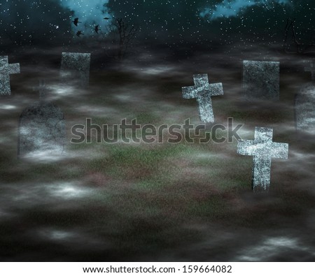 Spooky Graveyard Background