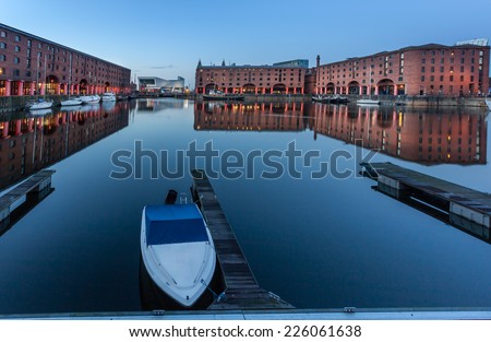 Albert Dock is the tourist attraction on the banks of Mersey river and waterfront of Liverpool, England.
